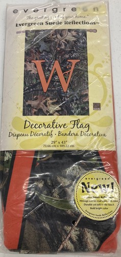 EVERGREEN Suede Reflections Double Sided Mossy Oak Monogram 29" x 43" House Flag - Picture 11 of 12