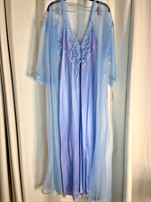 Vintage 70s Fredericks of Hollywood Lace Sheer Lingerie Gown Robe Large NOS