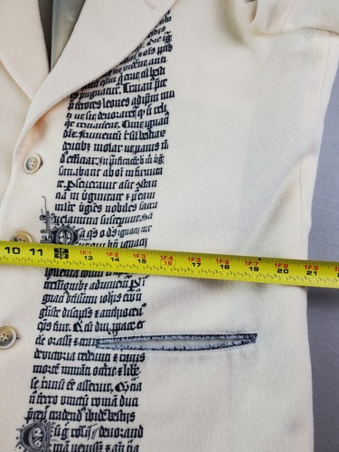 Ambrozzio Blazer Mens 44 Cream Wool Cashmere Classic Jacket France Graphic - Picture 17 of 21