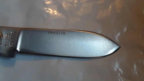 Frost Cutlery, 2 Blades, 3.5" Solingen Steel, Made in Pakistan, Red Stag Handle - Picture 4 of 11