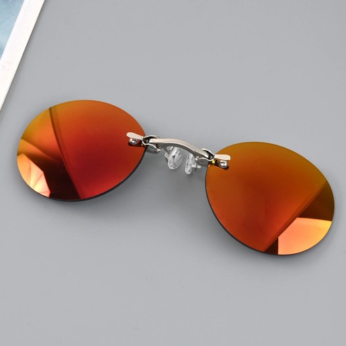 Clip On Nose Glasses Round Rimless Morpheus Sunglasses Mini Frameless Eyeglasses - Picture 5 of 14