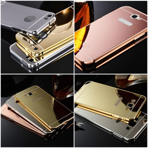 Metall Spiegel Hülle Reflektierend Slim Luxus - Samsung Galaxy Note 3 4 5 + Glas