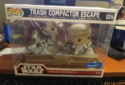 Star Wars Funko Pop Trash Compactor Escape Movie Moments  #224 Luke and Leia