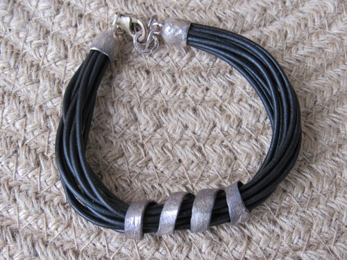 NEW SILPADA "City Slicker" B3207 Black Leather 925 Sterling Silver 8.5” Bracelet - Picture 6 of 15