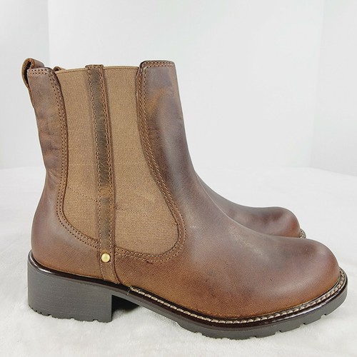 Clarks Women's Ankle Boot Brown Leather Bootie Chelsea Sz 6 - Picture 2 of 10