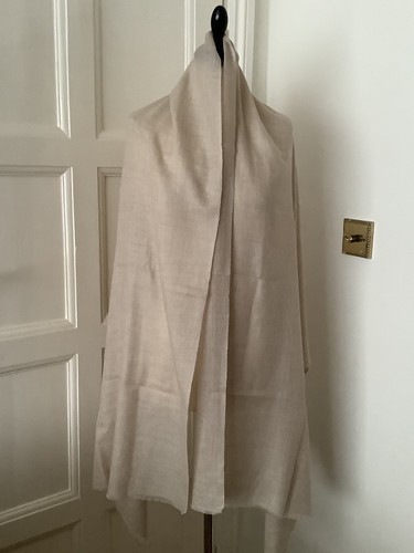 NEU REINES TOOSH KASCHMIR BEIGE PASHMINA SCHAL TUCH 70cm x 2m / 28” x 82” - Bild 4 von 11