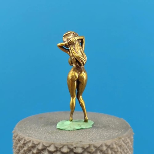 Statua ragazza cartone animato sexy ottone massiccio 27 mm arte bellezza corpo modello statuina opera d'arte - Foto 8 di 9