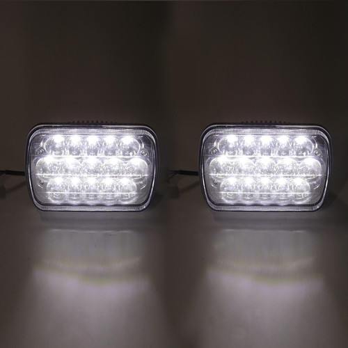 For Nissan D21 1986-94 Pair 7x6" Chrome LED Headlights Hi/Lo Beam Reflector Lamp - Bild 9 von 12