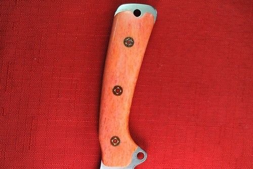 Busse Custom SAR3 Variant .17" Satin Blade, Pink Giraffe Bone Handle w/sheath - Picture 12 of 14