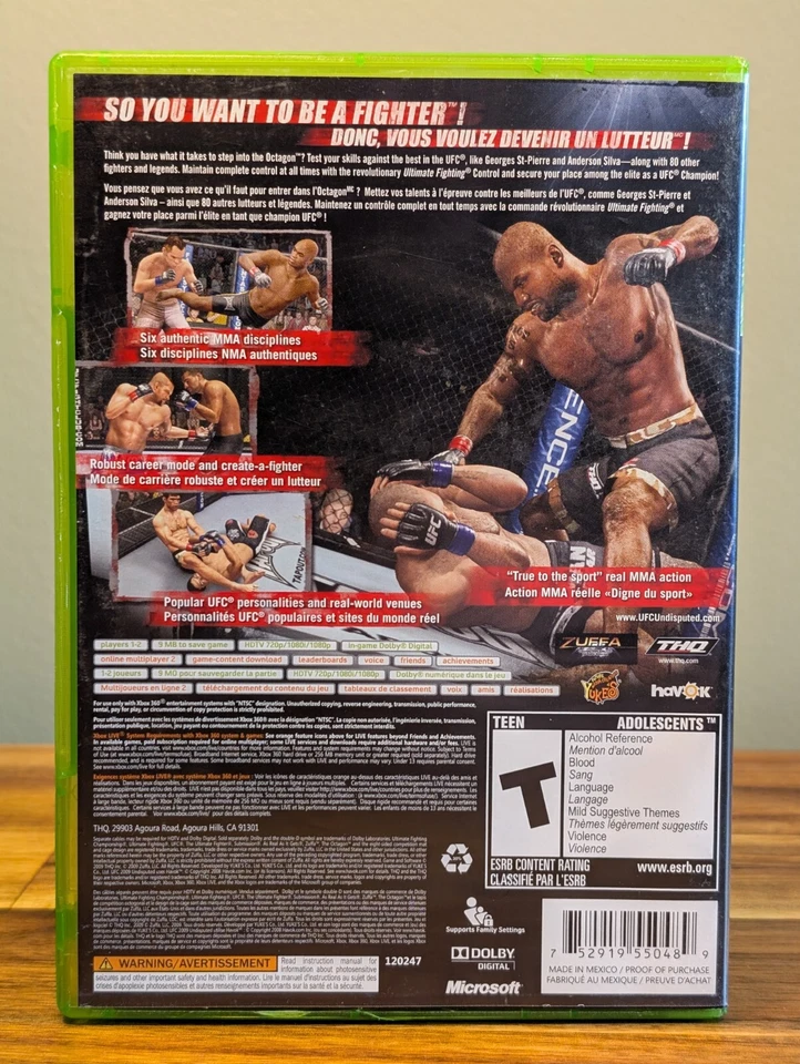 UFC Undisputed 2009 Microsoft Xbox 360 2009 CIB Complete - Excellent Disc! - Image 3 of 4