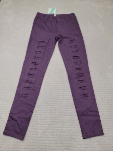 Umgee Hose Damen Medium Lila Distressed Pull On Stretch
