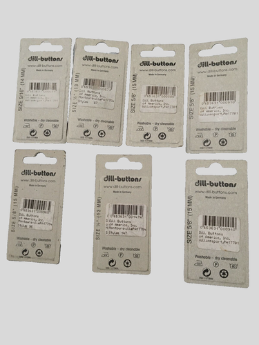 Dill-Buttons Round Plastic White 7 packs 21 Button Lot - Picture 4 of 6