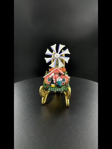 Calamita frigorifero resina cabina mulino a vento 3D souvenir turistico Olanda fatta a mano - Video 1 di 1