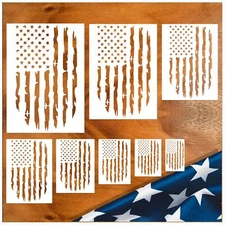 Large American Flag Stencil Star Stencils for Painting 50 Stars Military Temp...