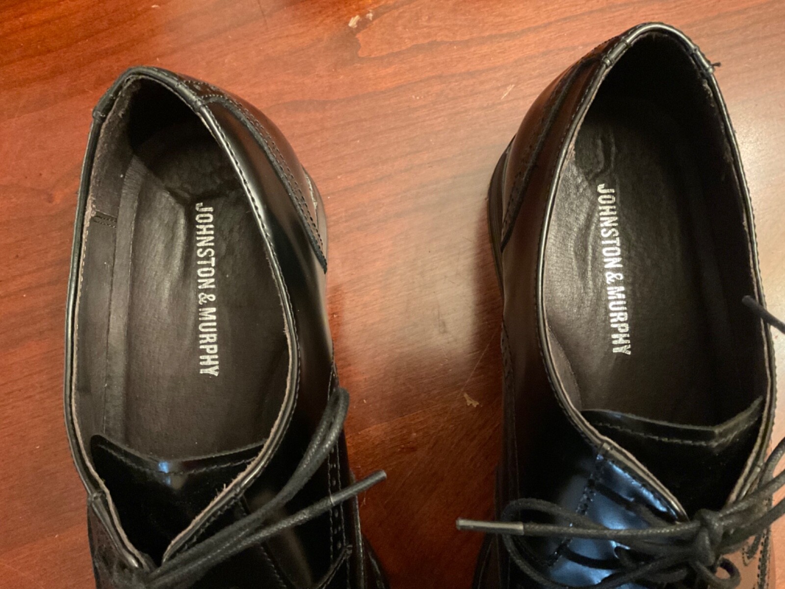 SAOLA Scarpe Oxford nere Johnston & Murphy taglia 11 5 M in pelle punta ad ala nuove da uomo