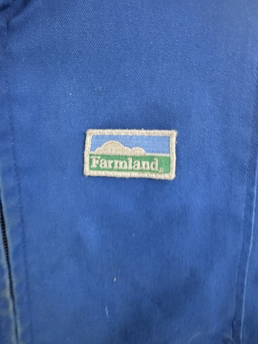 VTG Farmland Unitog Farmer Blue Canvas Work Jacket Snap Size 44R USA Made BLH - Picture 2 of 5