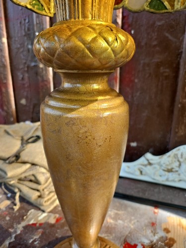 Antique 1928 Tiffany Style MASSIVE 26 LB Table Lamp STAINED Glass 32" w/ HISTORY - Picture 5 of 14