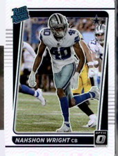 2021 Donruss Optic Holo Prizm #285 Nahshon Wright(E)  Dallas Cowboys