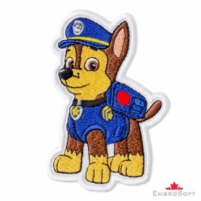 PAW Patrol Chase Cute Cartoon Character Embroidered Patch Iron On SIZE 2.7x3.9 eBay