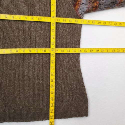 Royal Robbins Sweater Women Small Brown Blue Wool Blend Pullover Crew Cable Knit - Picture 8 of 11