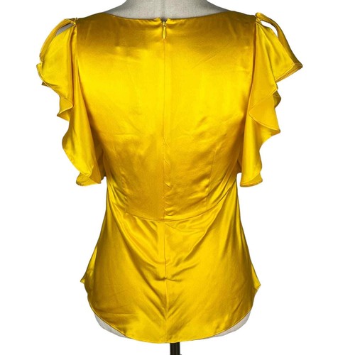 BLUSA CINQ A SEPT PEM SEDA MANGA ACAMPANADA EN DIENTE DE LEÓN NUEVA SIN ETIQUETAS PARA MUJER TALLA XS - Imagen 7 de 14