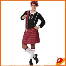 Costume Uomo Scozzese Highlander Rosso Tg 52/58