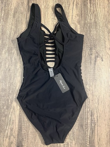 Aqua Eve Women Sexy One Piece Swimsuits Plunge Deep V Neck Cutout Size XS - Picture 6 of 7