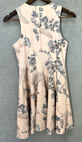 Bar III Fit Flare Dress Women Medium Pink Floral Sleeveless Coquette cottagecore - Picture 3 of 6