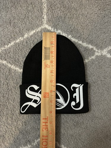 NEW Custom Retro Vintage San Jose Sharks Fin Beanie Hat Cap Old English - Picture 3 of 5