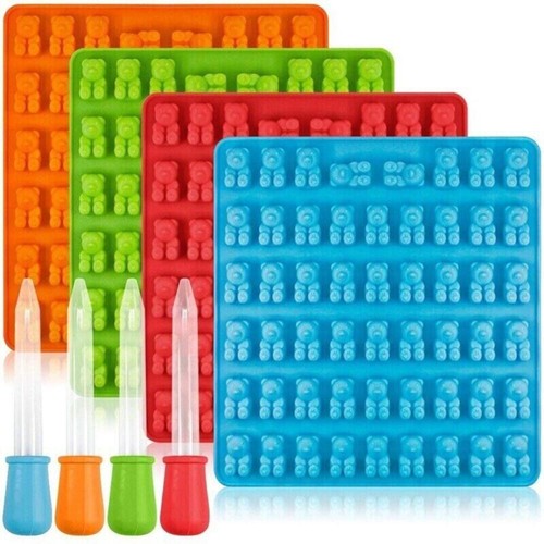 53 Cavity Silicone Gummy Bear Mold Candy Chocolate Jelly Ice Mould Rose Red Tray - Picture 6 of 9
