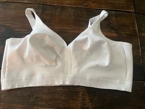 Cacique weißer ungefütterter bügelloser BH mit voller Abdeckung Größe 42DDD