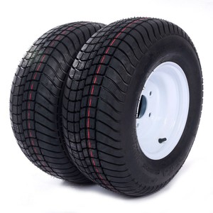 2-20-5x8-0-10-LRC-Bias-Trailer-Tires-on-5-Lug-White-Wheels-205-65-10