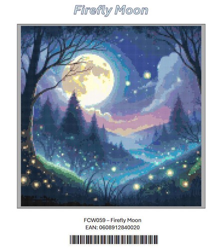 Firefly Moon - A Beautiful Moonlit Cross Stitch Paper Printed Pattern Landscape - Picture 7 of 9
