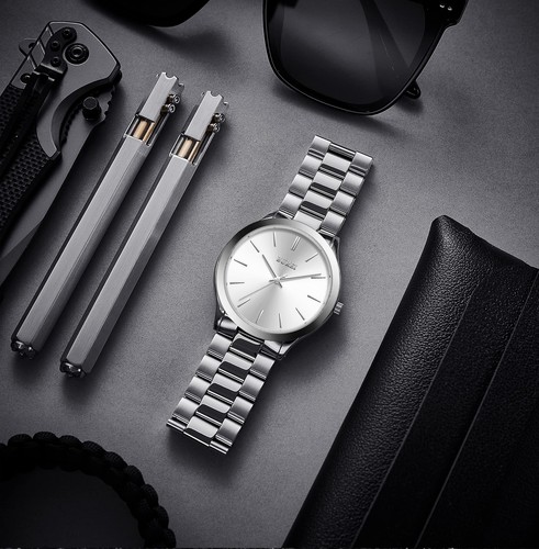 BUREI Men Watches Fashion Analog Stainless Steel Quartz Waterproof Watches fo... - Picture 3 of 7