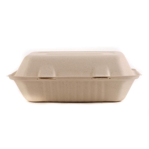[ 150 Pack ] Compostable Clam Shell Take Out Food Container 6 x 9 x 3 in. - Picture 2 of 6
