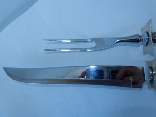 Antique Grand Baroque Sterling Silver Carving set Wallace 13.5 inches no mono - Picture 3 of 9