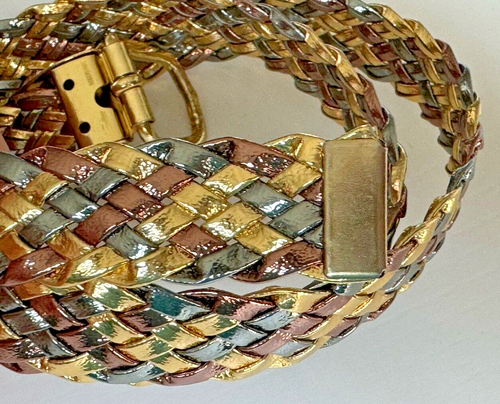 GUTOS Belt Women's Gold/Copper Tone Adjustable 3/4'' Wide 34" W Germany Vintage - Picture 5 of 8