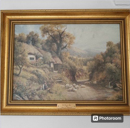 Descanso bien ganado por Robert John Hammond 1879-1911 marco ornamentado colección Norfolk - Imagen 4 de 24