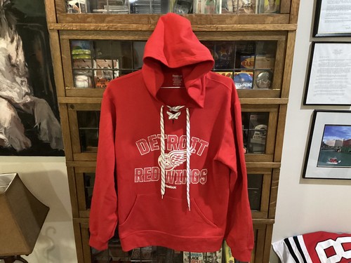 Sudadera con Capucha Detroit Red Wings Red REEBOK Lacer SPELL OUT 50/50 TALLA L -Genial