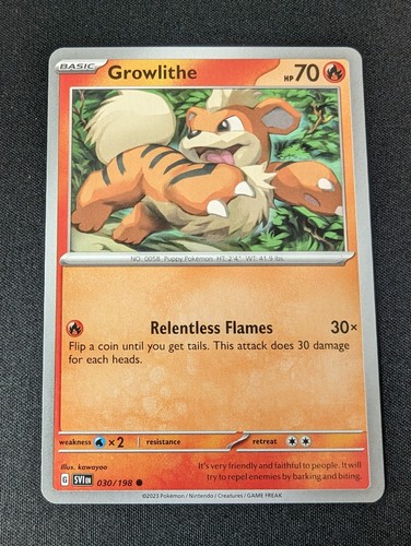 GROWLITHE Pokemon Scarlet & Violet 030/198 - Picture 1 of 2
