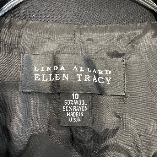 Chaleco Linda Allard Ellen Tracy Negro Mezcla de Lana 3 Botones Solapa Para Mujer Talla 10 - Imagen 4 de 8