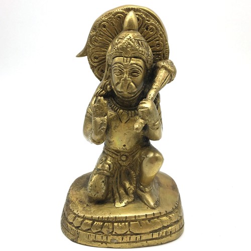Handcrafted Brass Lord Hanuman Hanumanji Murti Deity Statue 5.1" - Monkey God - Picture 5 of 8