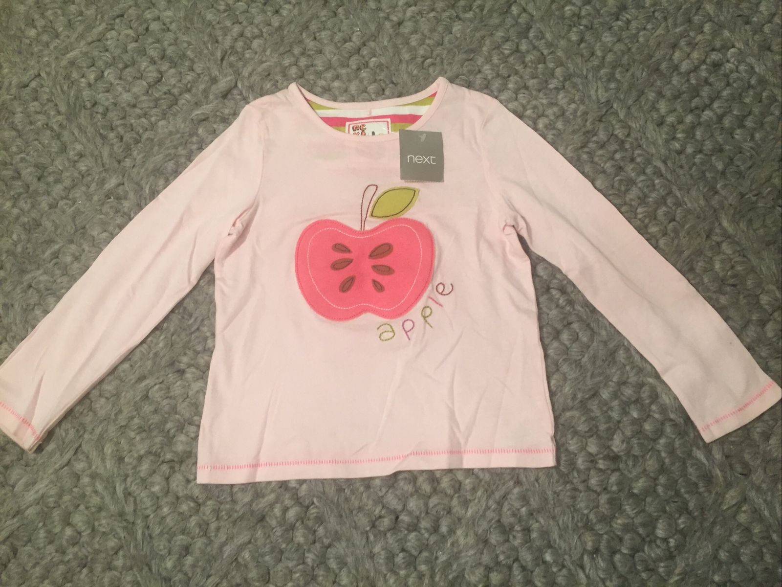 NEXT Mädchen LA Shirt, Apple Apfel, Rosa, Gr. 104 3-4 J. Neu Mit Etikett