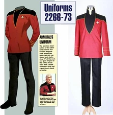 New Star Trek Admiral's Uniform Jacket Pants Set Halloween Cosplay Costume S-3XL
