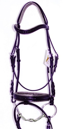 FSS NOVA Curve GREY CRYSTAL Bling METALLIC GUNMETAL Comfort Cavesson FINE Bridle - Picture 4 of 9