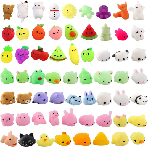 62 Pieces Kawaii Animals Mochi Squishy Toys Mini Soft Stress and Anxiety Relieve - Picture 12 of 12