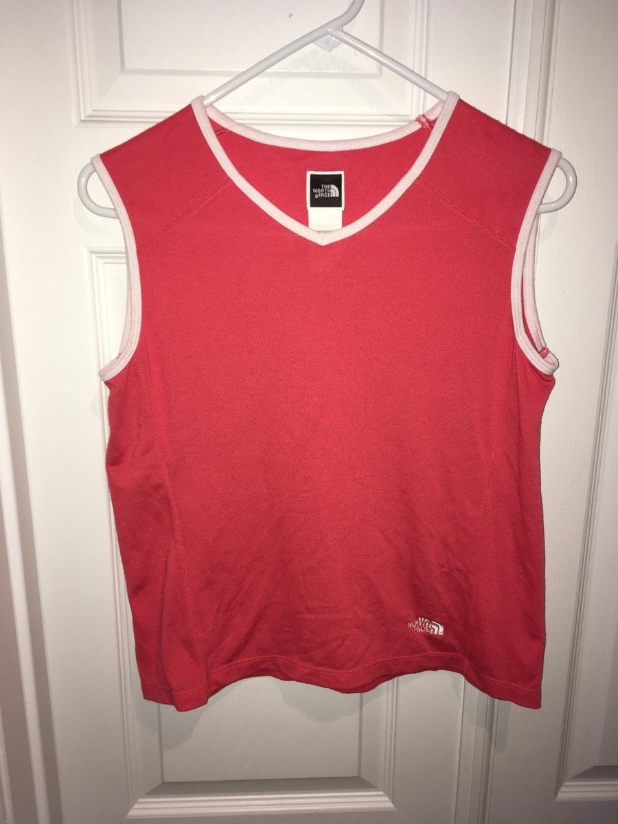 The North Face|T-SHIRTS/SLEEVELESS (W S/S Half Dome Tee Womens North Face Half Dome Tee Sleeveless Crew T Shirt Red