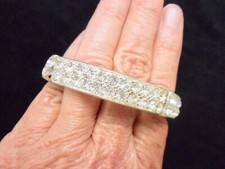 Contemporary Silvertone Rhinestone Stretch Bracelet