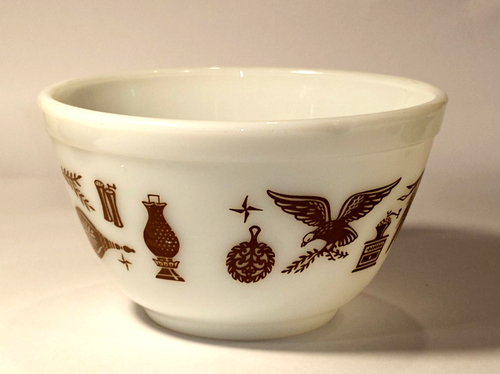 Cuenco mezclador Pyrex Early American Heritage Eagle Nesting 401 1,5 pinta - Imagen 2 de 5