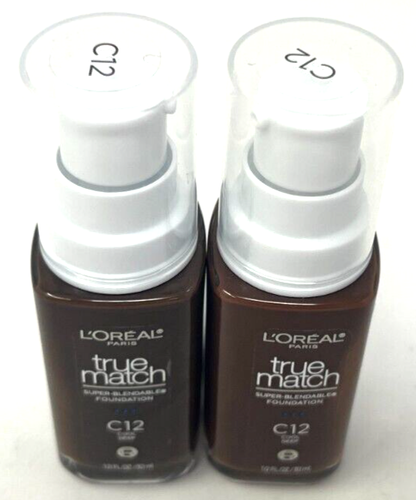 (2) Loreal True Match Super-Blendable Foundation 1.0 fl oz Each C12 - Cool Deep - Picture 2 of 3